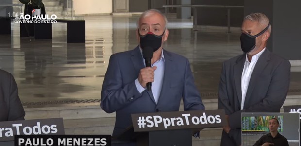 Paulo Menezes fala sobre o uso de máscara em SP (Foto: Reprodução YouTube)