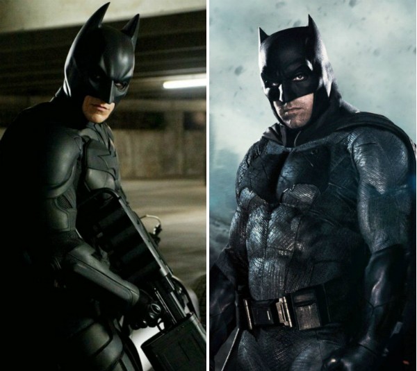 Christian Bale e Ben Affleck no papel do herói Batman (Foto: Reprodução)