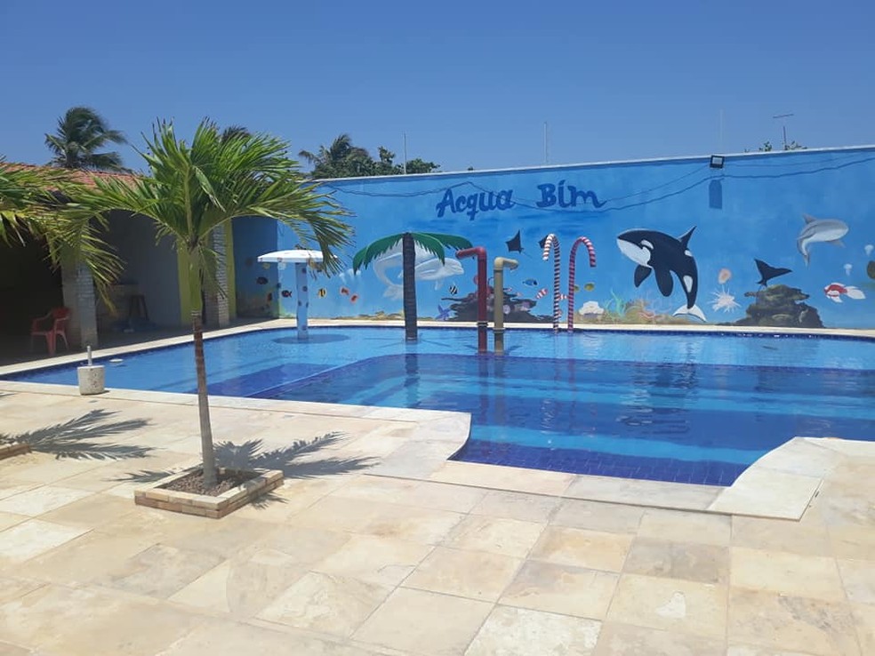 Parque aquático está entre os bens que policiais sequestraram de criminosos no Ceará — Foto: Reprodução
