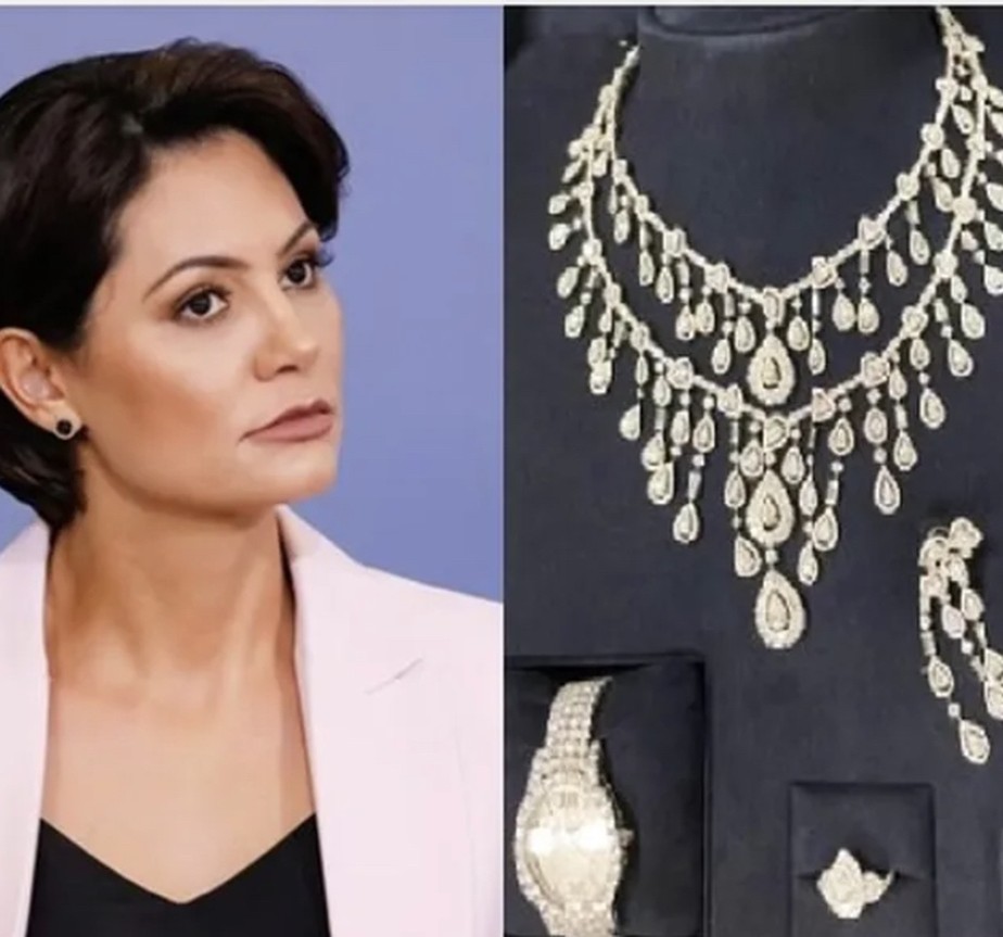 Michelle Bolsonaro e as joias de diamantes que seriam presente do regime saudita para a ex-primeira-dama