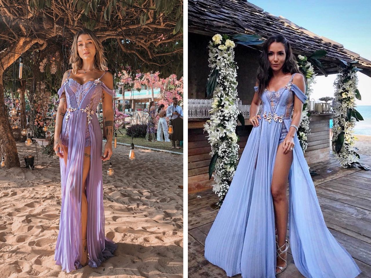 Lala Noleto e Gabriela Pugliesi usam vestidos quase idênticos em casamentos diferentes (Foto: reprodução/Instagram)