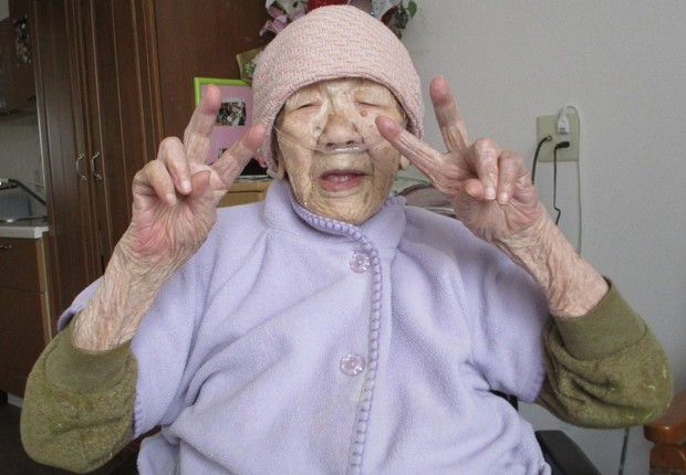 Kane Tanaka, a pessoa mais velha do mundo (Foto: Twitter de Kane Tanaka)
