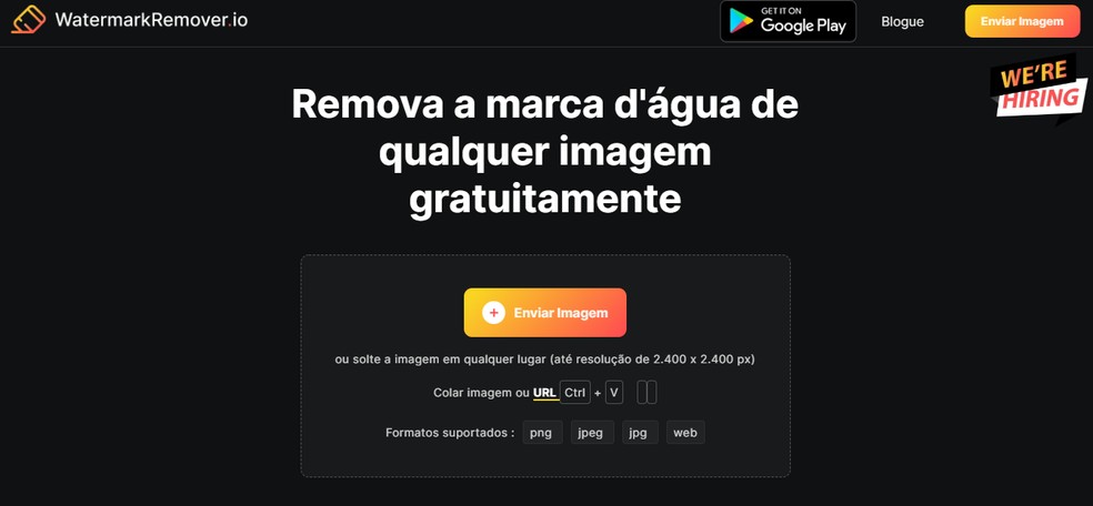 É possível remover marcas d'água gratuitamente com o Watermark Remover — Foto: Reprodução/Watermark Remover