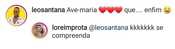 Comentários de Léo Santana e Lorena Improta (Foto: Instagram/Reprodução)