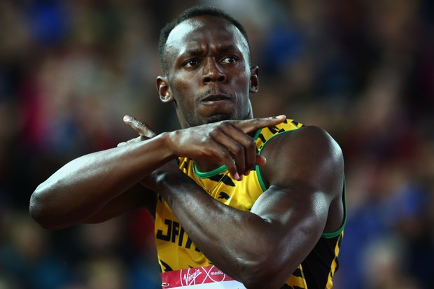 GLASGOW, SCOTLAND - AUGUST 02:  Usain Bolt of Jamaica celebrates winning gold in the Men (Foto: Getty Images)