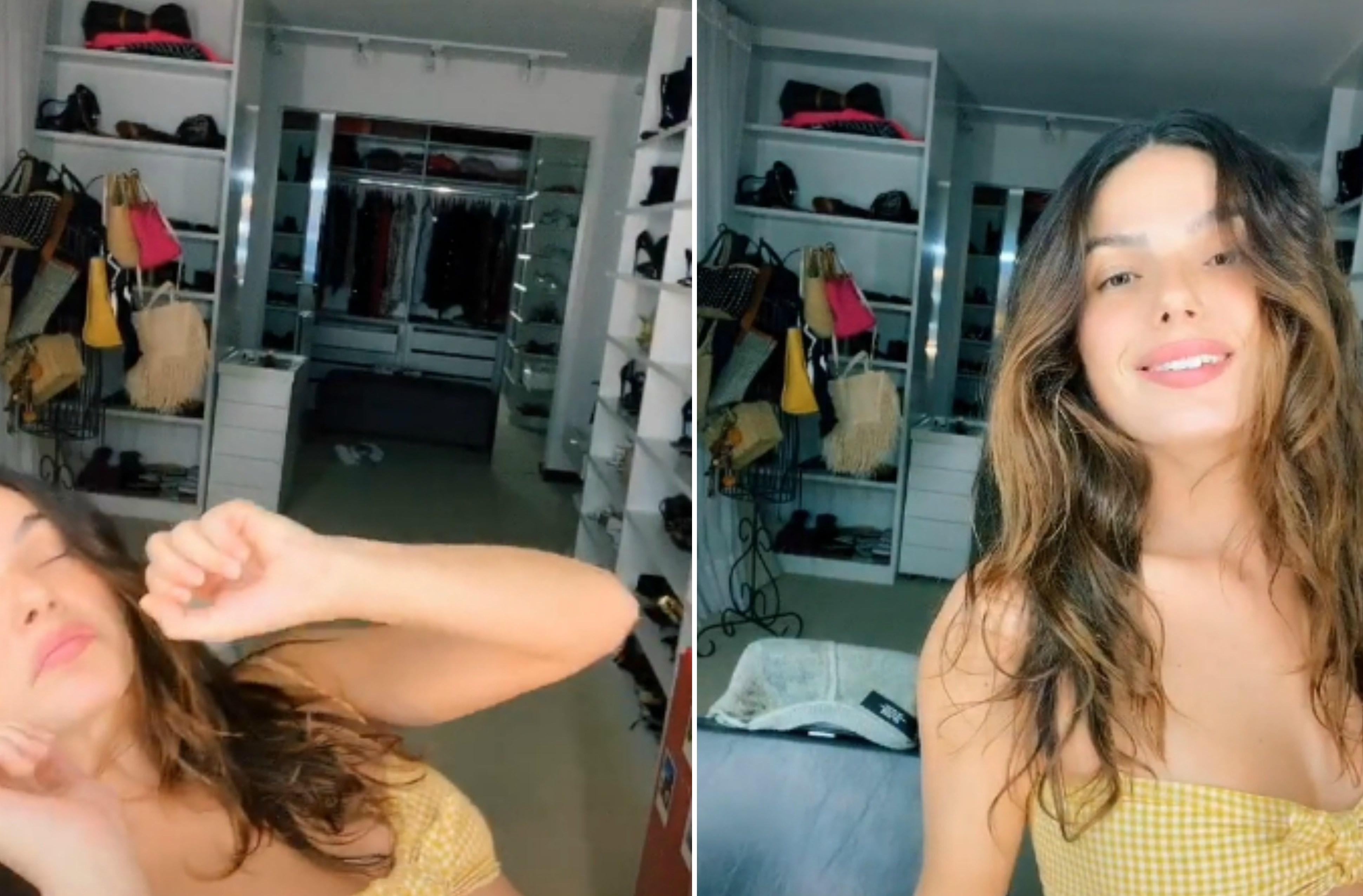 Isis Valverde mostra closet enquanto se diverte fazendo vídeo (Foto: Reprodução/Tiktok)