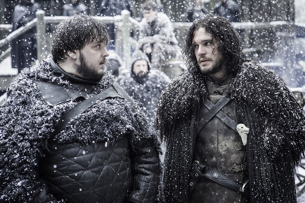 John Bradley (Samwell Tarly) e Kit Harington (Jon Snow) em Game of Thrones (Foto: Reprodução)