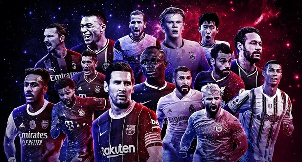 Atacantes indicados à eleição da seleção mundial da temporada da FIFPro — Foto: Divulgação/FIFPro