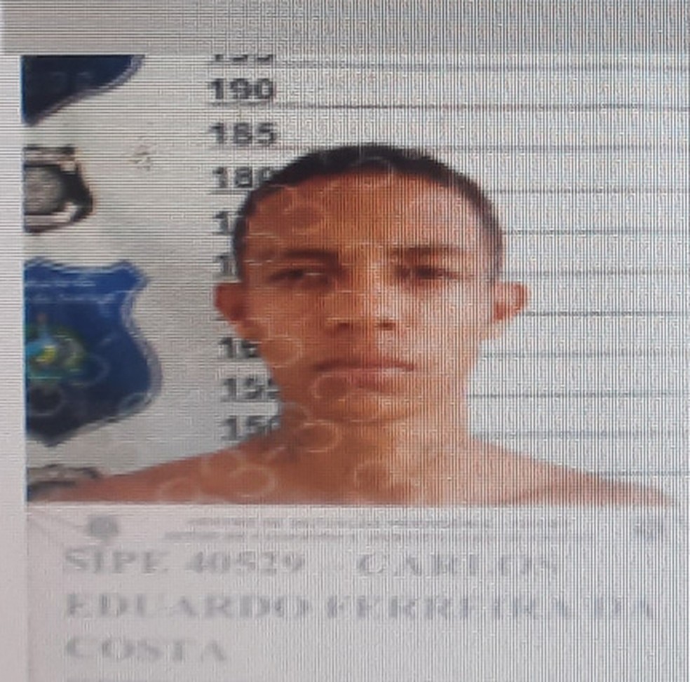 Carlos Eduardo Ferreira da Costa detento que fugiu do presídio em Porto Velho — Foto: Sejus/ divulgação