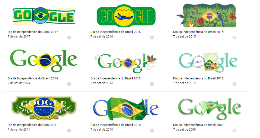 Doodles passados do Google (Foto: Reprodução/Felipe Vinha)
