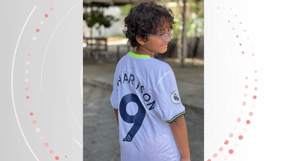 Kaique Campos Pessin, de 9 anos, é fã de Richarlison, jogador da Seleção Brasileira — Foto: Reprodução/Arquivo Pessoal