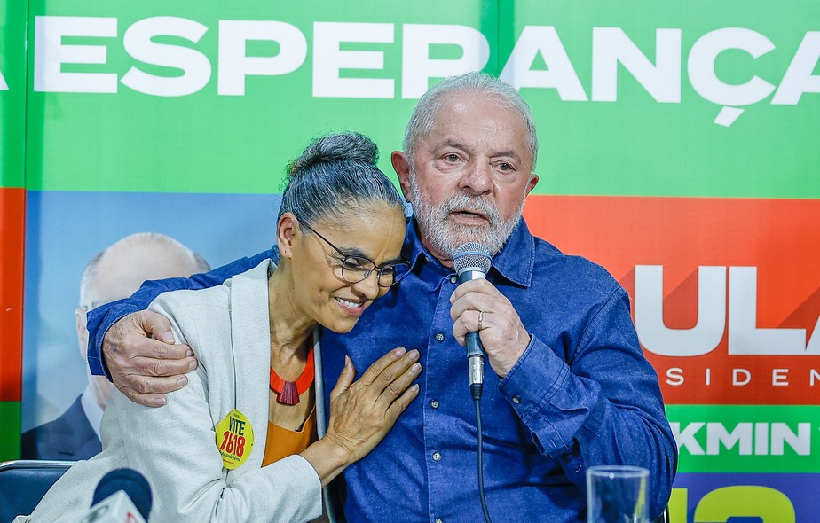 Marina Silva e Lula na campanha eleitoral de 2022