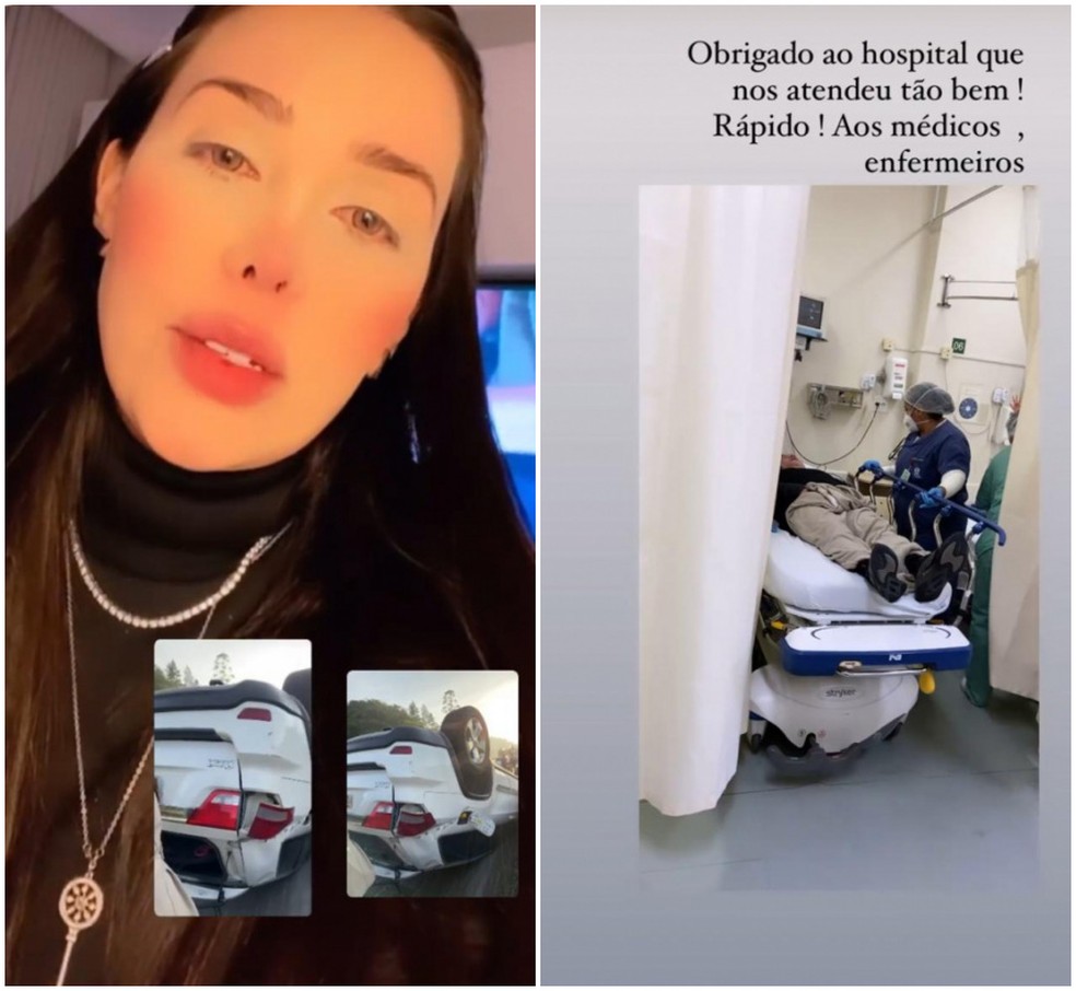 Nas redes sociais Anna Carolina Morais, esposa de Giovani, falou sobre o acidente — Foto: Instagram/Reprodução