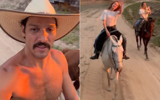 Guito anda a cavalo com Camila Morgado e Marcela Fetter no Pantanal: "Tradição"