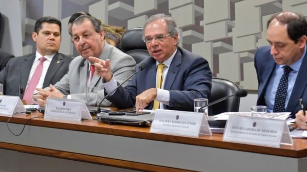 Paulo Guedes went to Senate this Wednesday to speak to defenders about pension reform (Image: AGENSEY SENATE through BBC) " Paulo Guedes went to this Senate to speak to defenders about the pension reform (Image: AGENCY SENATE across the BBC)