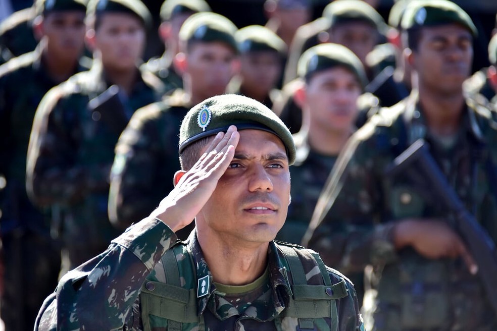 Militares das ForÃ§as Armadas sÃ£o distribuÃ­dos para reforÃ§ar seguranÃ§a nas eleiÃ§Ãµes no RN â€” Foto: Pedro Vitorino