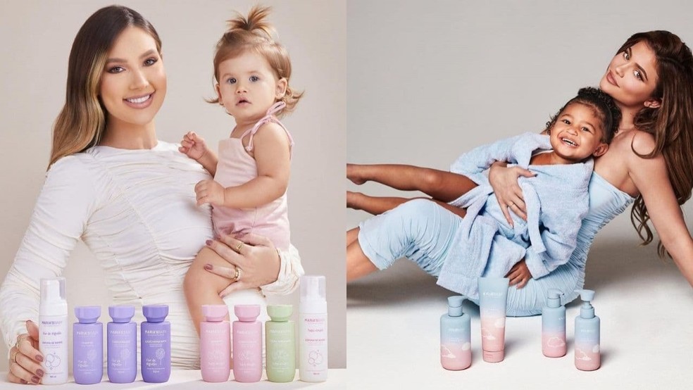 Web compara campanha de marca de Virginia Fonseca à de Kylie Jenner — Foto: Divulgação