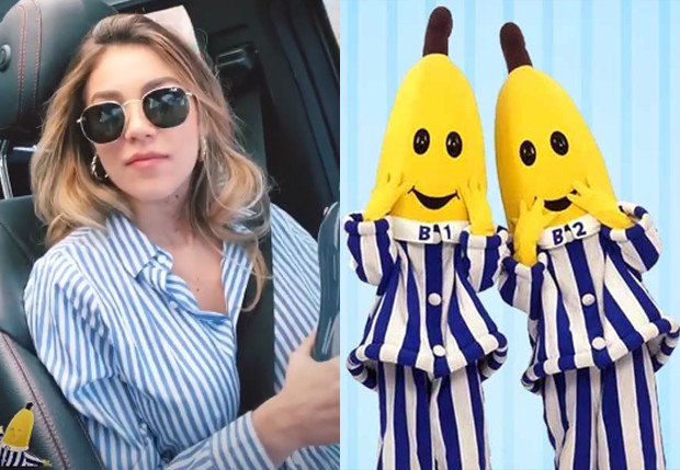 Bruna Santana foi trollada por Raphael Veiga, que disse que ela usava look à la Bananas de Pijamas (Foto: Reprodução/Instagram)