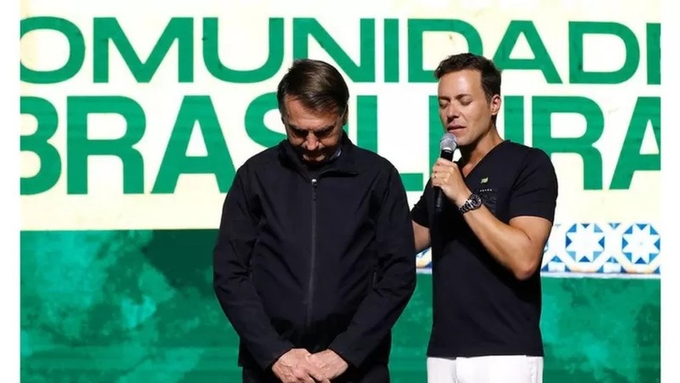 Jair Bolsonaro e o pastor André Valadão em Orlando em junho de 2022 — Foto: Alan Santos/PR