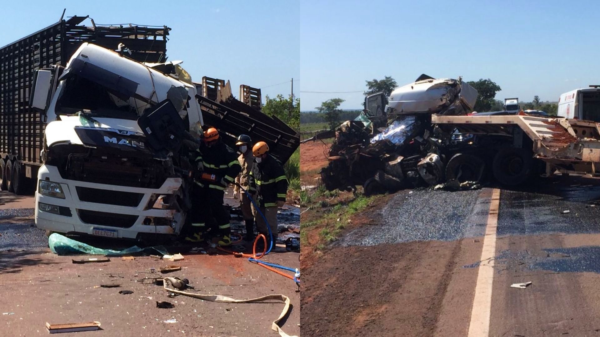 Caminhoneiro que sobreviveu a acidente com três carretas teve perna amputada na batida e está em estado grave