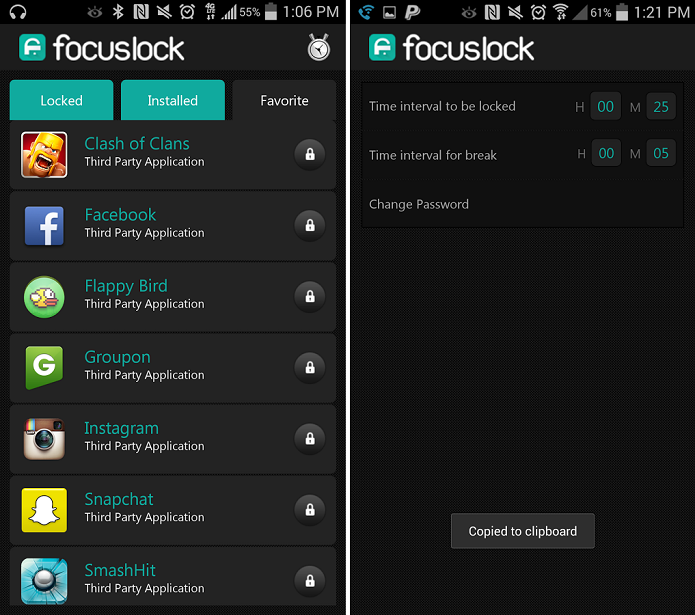Focus Lock bloqueia aplicativos para que eles não sejam acessados (Foto: Divulgação)