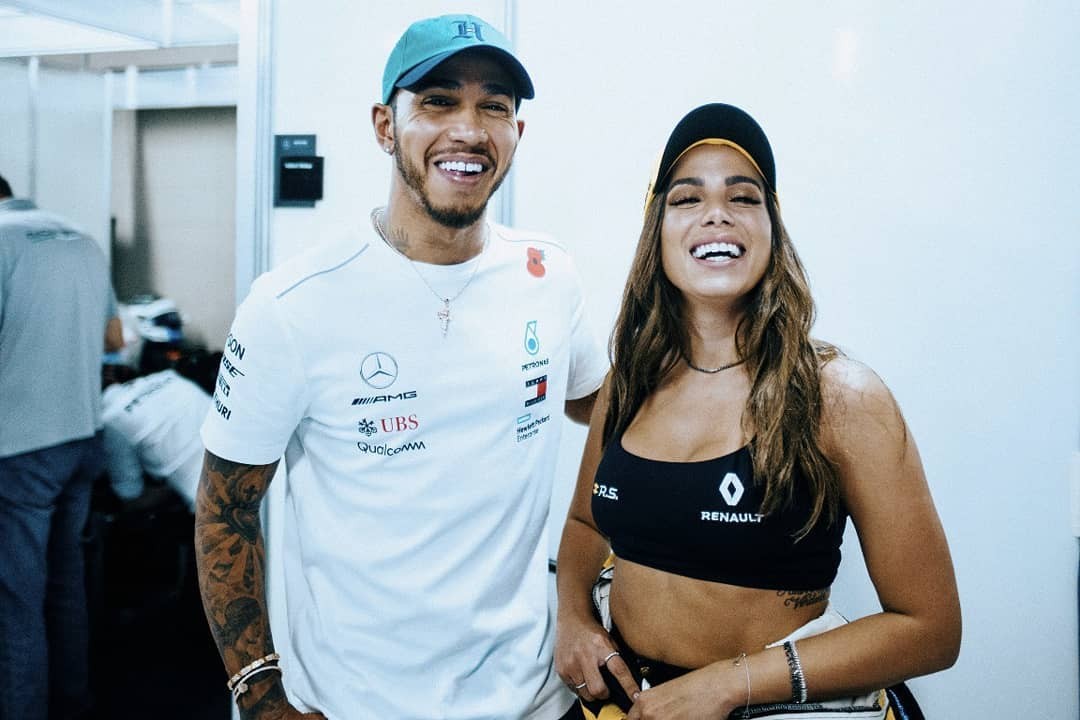 Anitta e Lewis Hamilton no Brasil (Foto: Reprodução / Instagram)