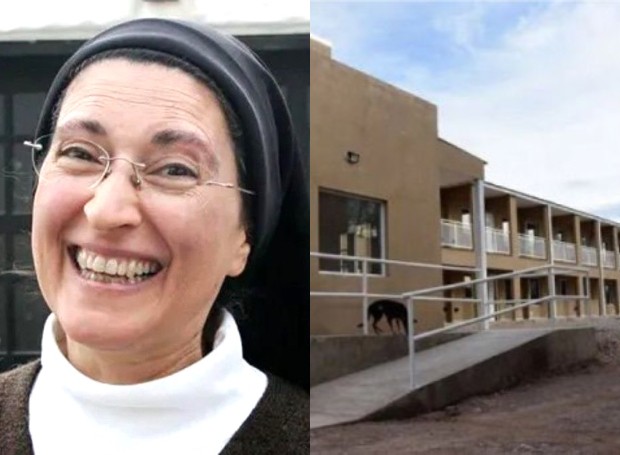 A freira Mónica Astorga idealizou o primeiro condomínio para mulheres trans no mundo (Foto: Reprodução/Télam)