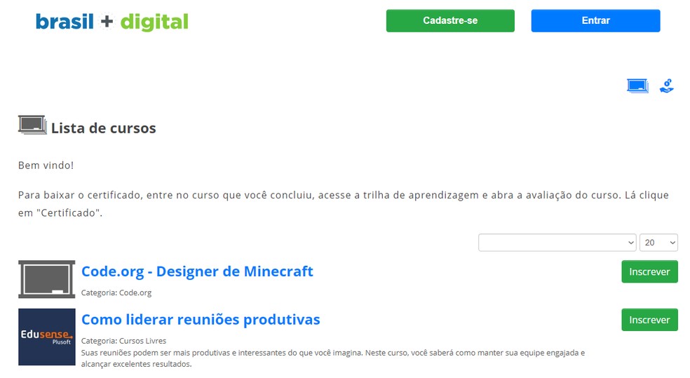 Brasil + Digital conta com cursos para quem busca capacitação profissional na área de TI — Foto: Reprodução/Filipe Garrett