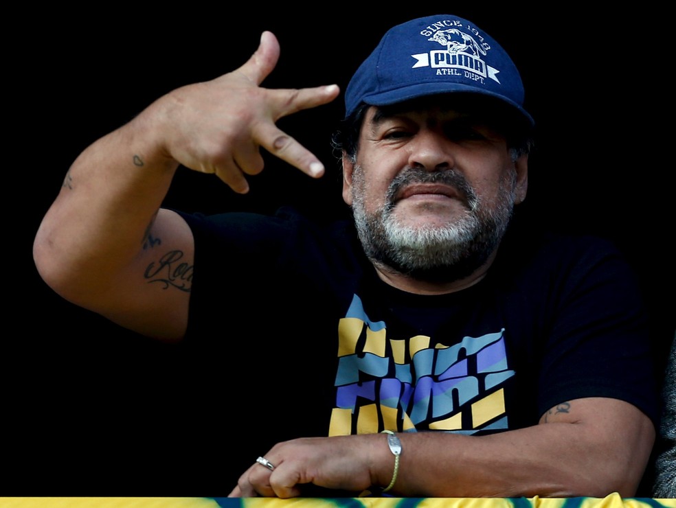 Maradona em jogo do Boca Juniors  — Foto: Reuters