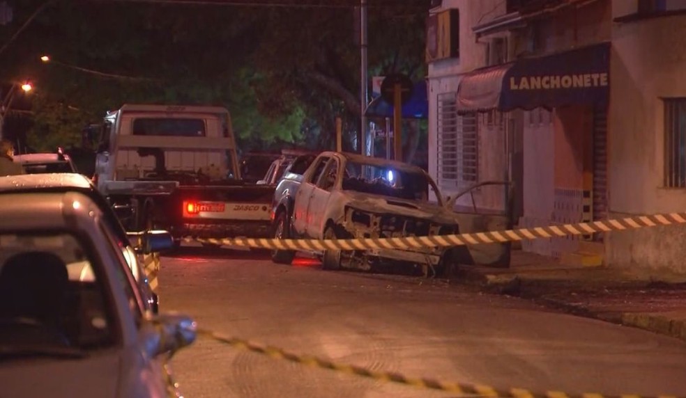 Criminosos causaram pânico em Botucatu durante ataque a agências; uma delas foi explodida  — Foto: TV TEM/ Reprodução 