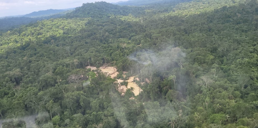 Guardiões do Bioma deflagrou uma operação no garimpo Manelão, em Altamira, no Pará — Foto: Ascom/PF