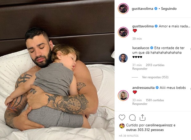 Gusttavo Lima e filho (Foto: Reprodução/Instagram)