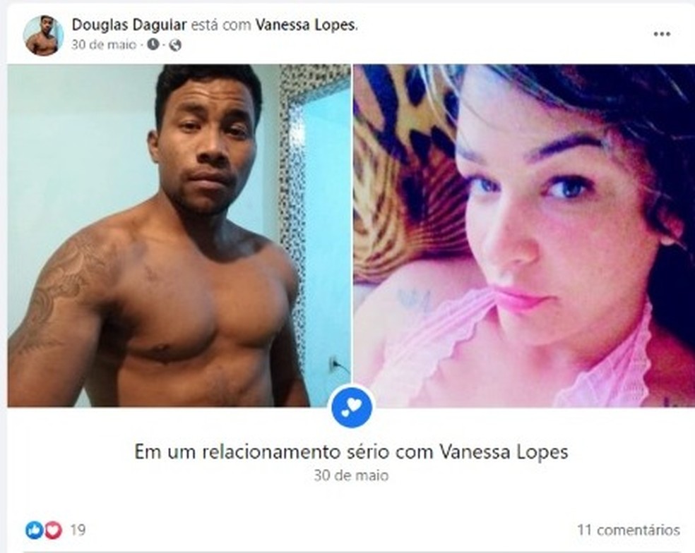 Douglas D'Aguiar é suspeito de matar a namorada, Vanessa Lopes — Foto: Facebook/Reprodução