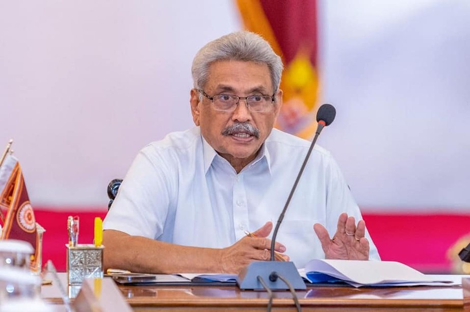 O presidente do Sri Lanka, Gotabaya Rajapaksa, em uma foto de 27 de maio