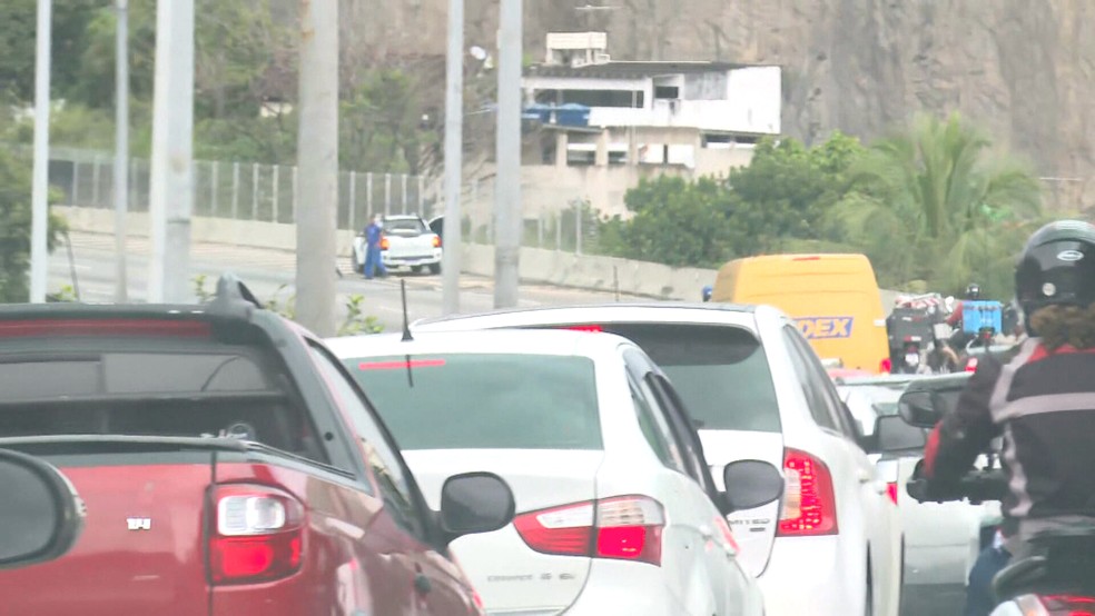 Linha Amarela parou para resgate de cãozinho — Foto: Reprodução/TV Globo