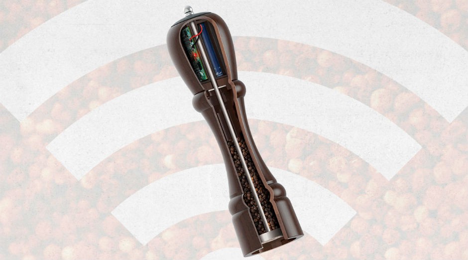 The Pepper Hacker da Domio é um aparelho que ajuda as pessoas a se desconectarem de seus eletrônicos na hora de comer  (Foto: Divulgação)