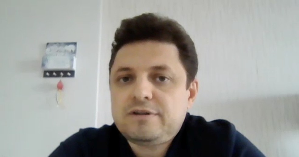 Cristiano Dresch em entrevista para o ge por videoconferência — Foto: Apresentação