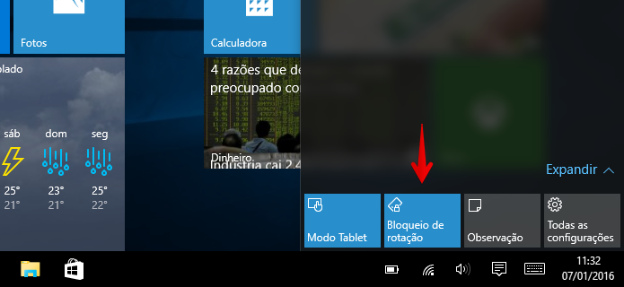 Como ativar ou desativar a rotao da tela no Windows 10  Dicas e  Tutoriais  TechTudo