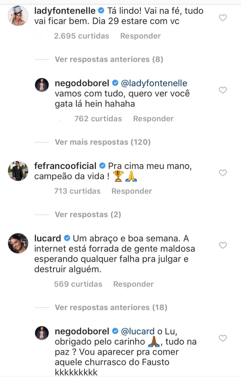 Famosos apoiam Nego do Borel (Foto: reprodução/Instagram)