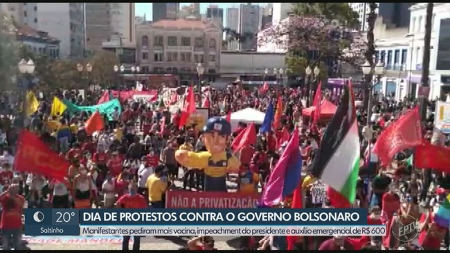 Regiões de Campinas e Piracicaba registram protestos contra presidente Jair Bolsonaro