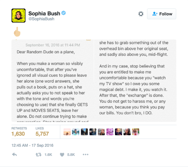 A mensagem publicada por Sophia Bush no Twitter (Foto: Twitter)