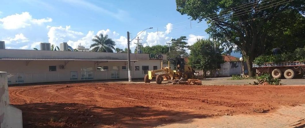 São João da Boa Vista constrói hospital de campanha para atender casos suspeitos de coronavírus — Foto: Prefeitura/Divulgação