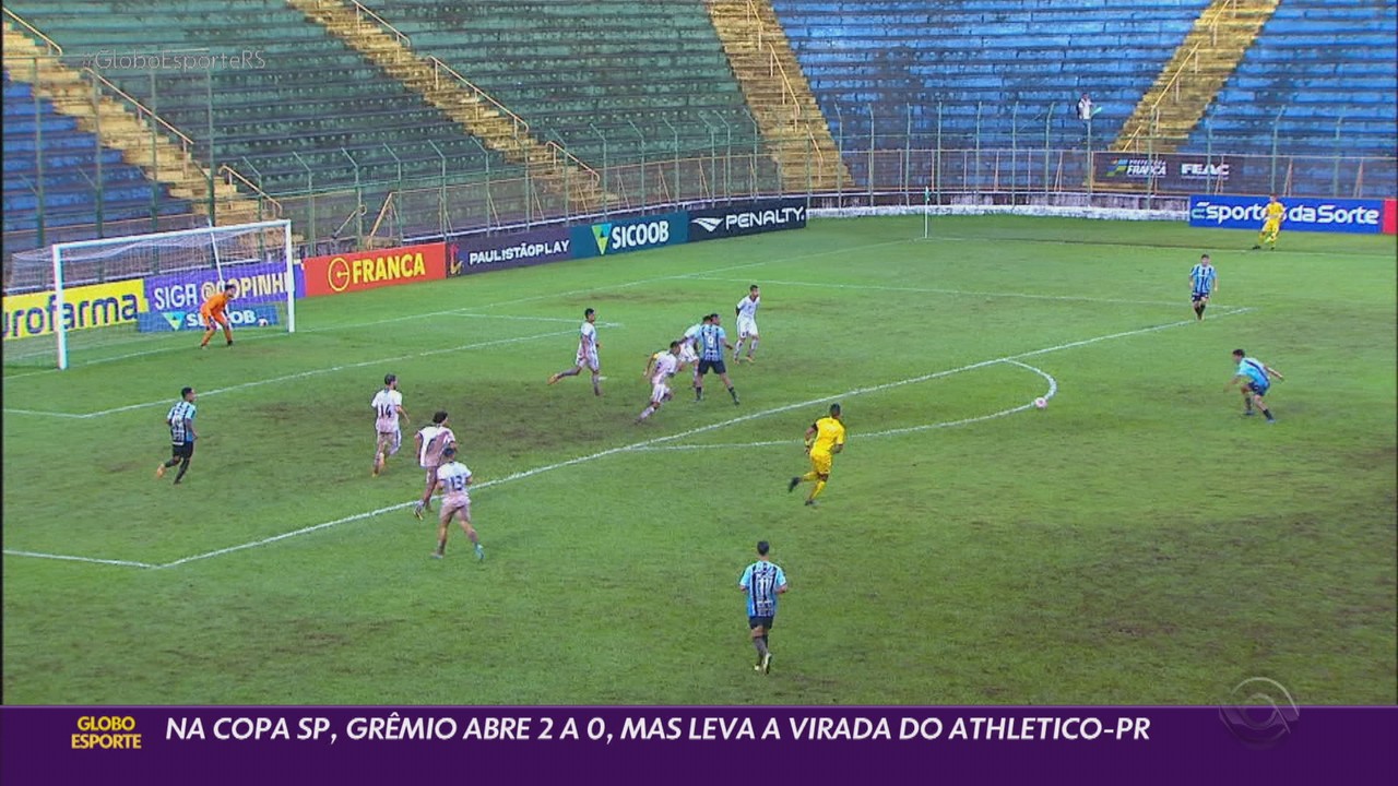 Na Copa SP, Grêmio abre 2 a 0 mas leva virada do Athletico-PR