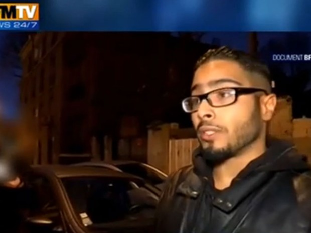 Jawad Bendaoud disse à emissora de TV BFM que não conhecia Salah Abdeslam (Foto: Reprodução/BFMTV)