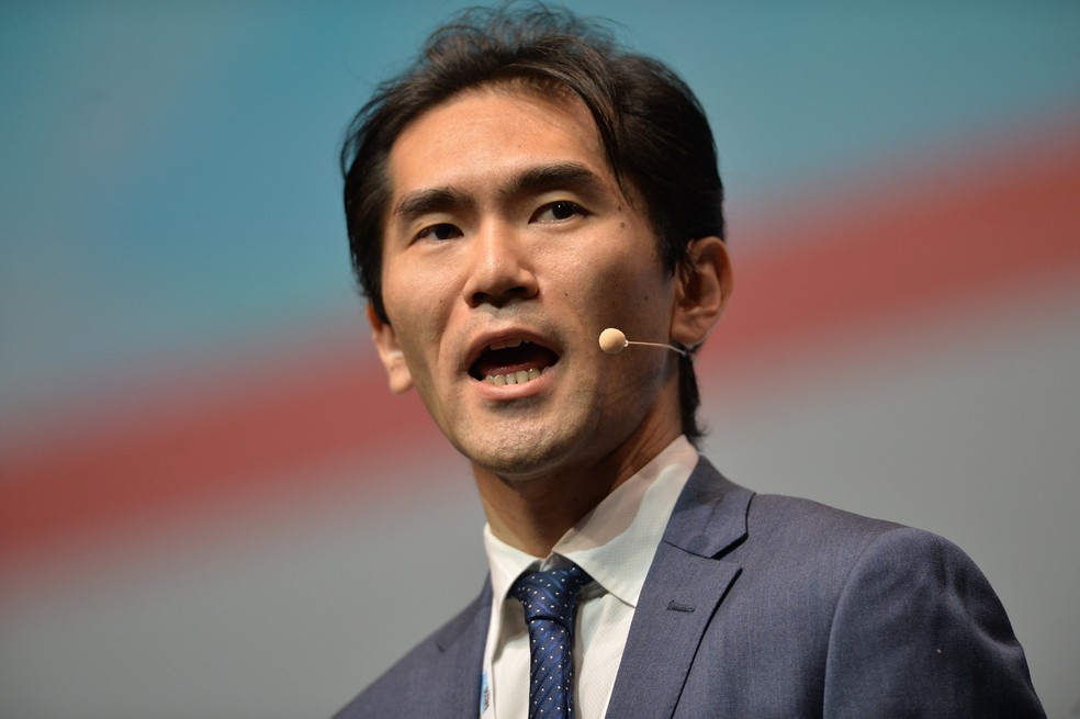 Masa Takaya, porta-voz do Comitê Organizador das Olimpíadas de Tóquio 2020 — Foto: Charles McQuillan/Getty Images