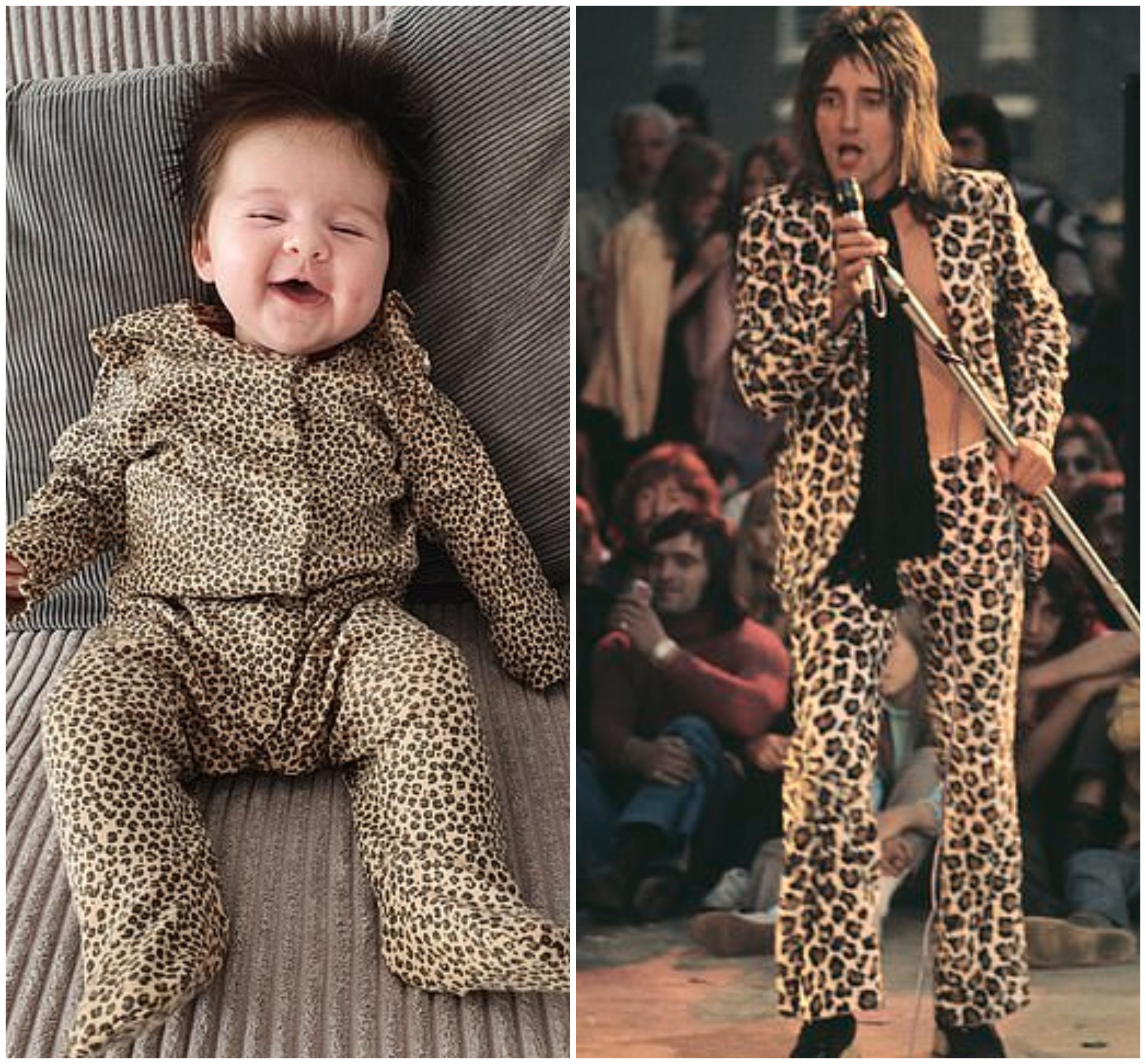 A família se diverte com as comparações entre a bebê e o astro do rock Rod Stewart (Foto: Arquivo pessoal)