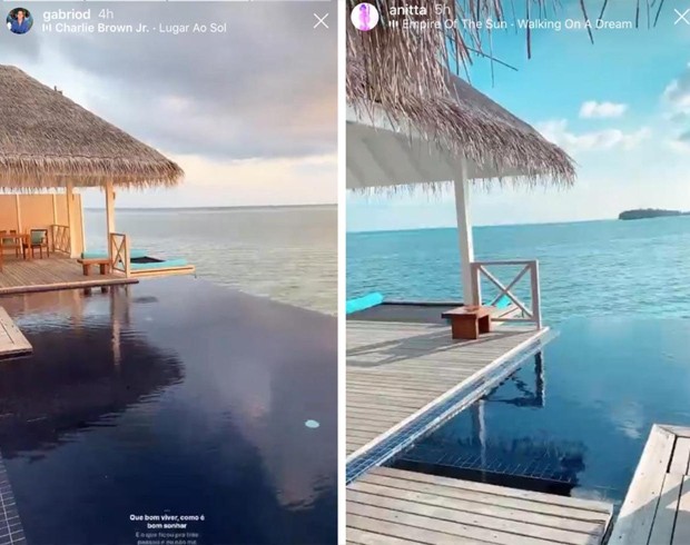 Posts de Anita x Gabriel nas Maldivas (Foto: Reprodução/ Instagram)
