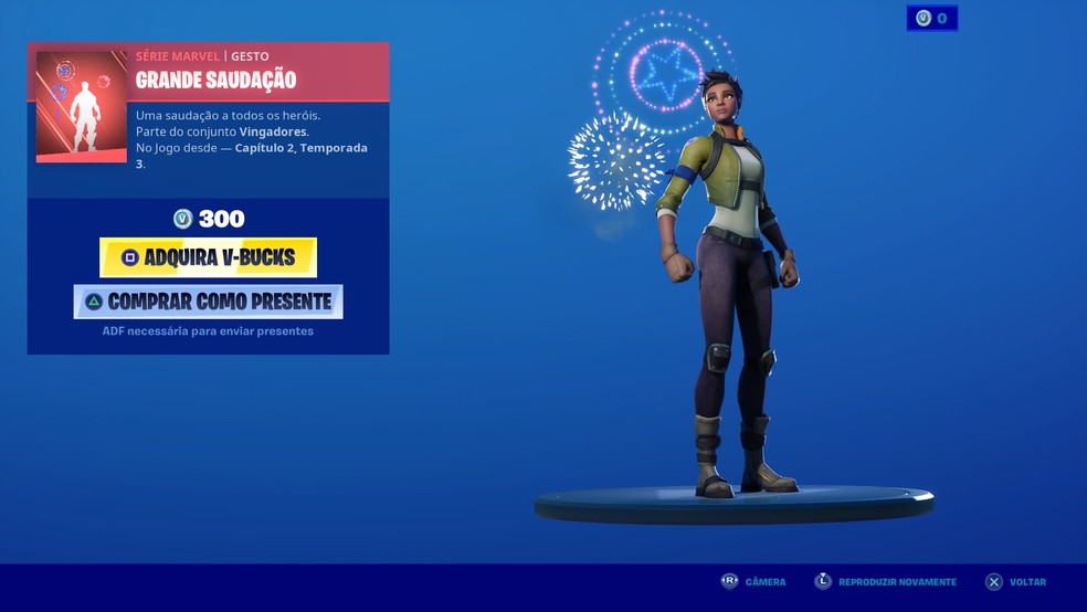 Gesto em homenagem a todos os heróis também chega ao Fortnite — Foto: Reprodução