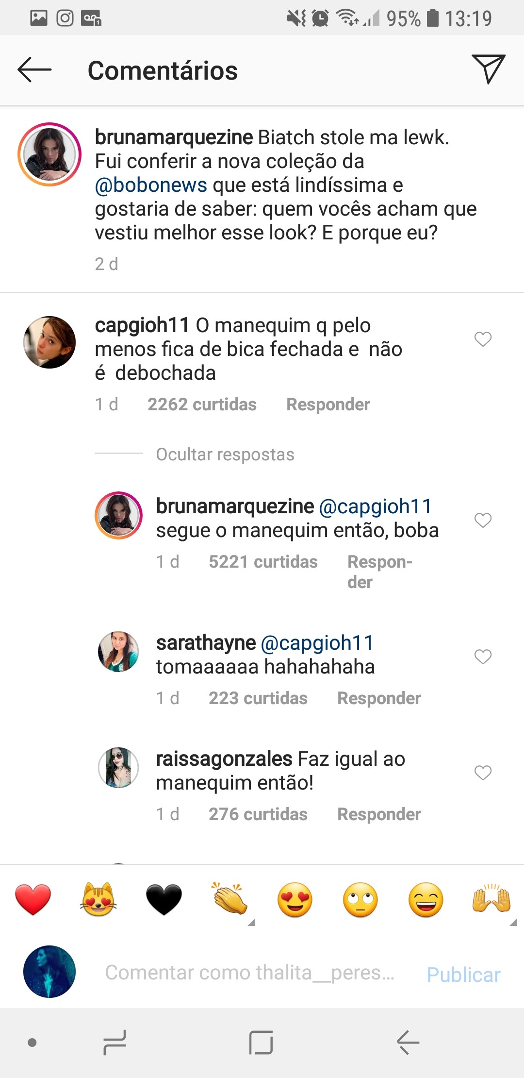 Comentário de Bruna Marquezine (Foto: Reprodução Instagram)