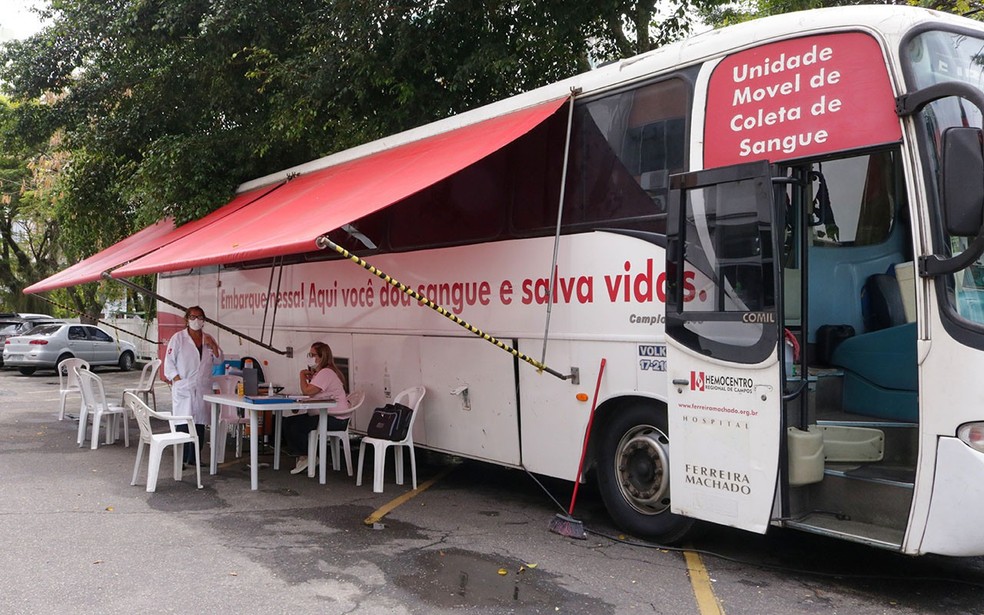 Unidade Móvel de Coleta de Sangue do Hemocentro de Campos, no RJ — Foto: Divulgação